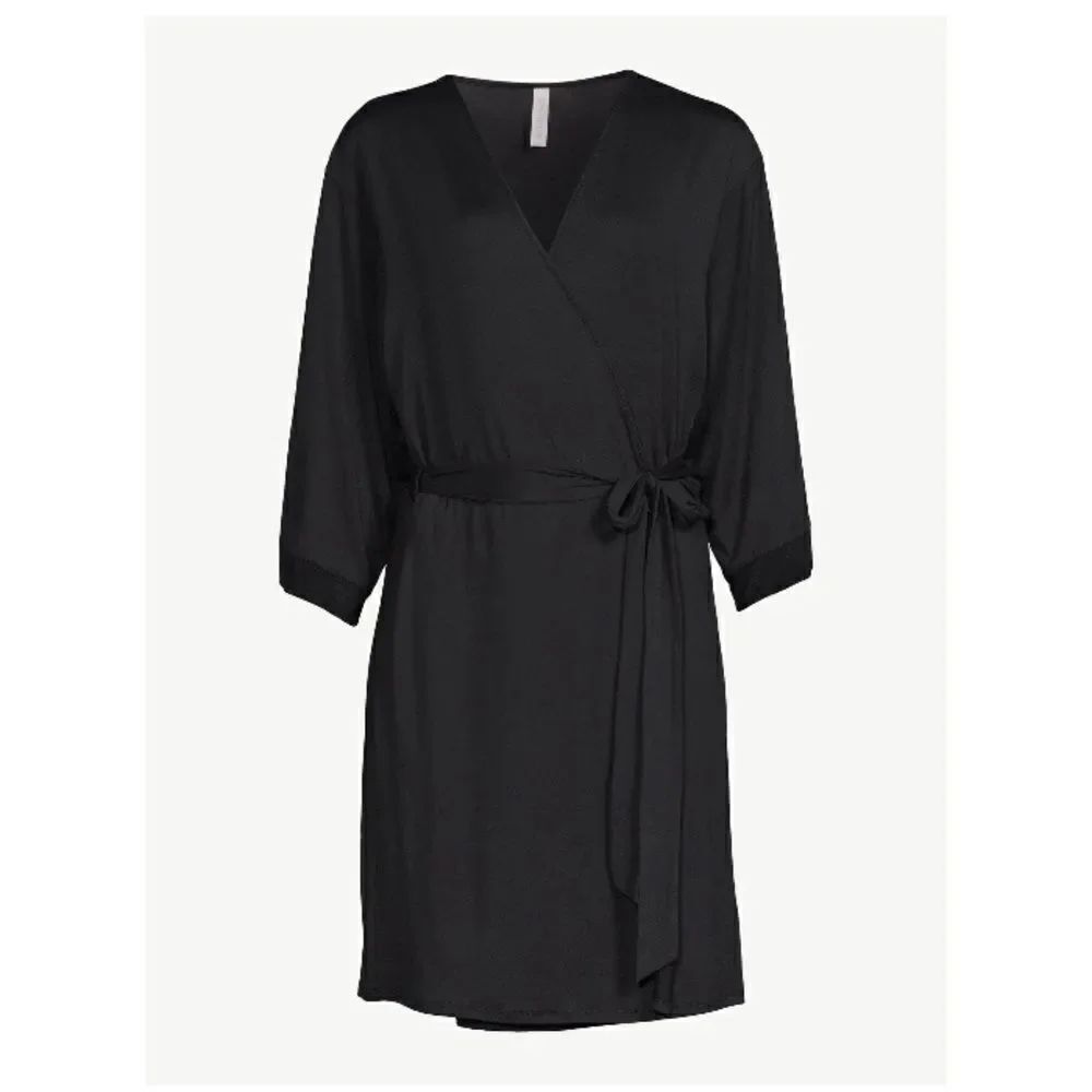 Women’s Sleepwear Mesh Trim Knit Robe, Lounge Pajama Size 2X-3X